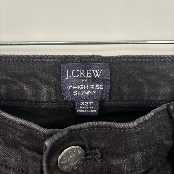 J.Crew Women's Size 32T 10" High-Rise Skinny Re-Imagined Black Denim Jeans - Picture 4 of 8